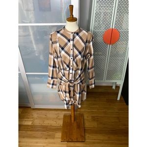 10 Crosby Derek Lam Plaid Tie Waist Shirtdress